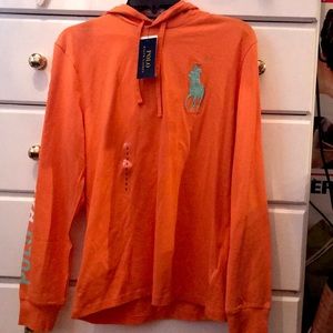 Polo sweatshirt with hood